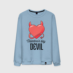 Свитшот хлопковый мужской Valentines Day Devil, цвет: мягкое небо