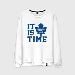 Свитшот хлопковый мужской It is Toronto Maple Leafs Time, Торонто Мейпл Лифс, цвет: белый