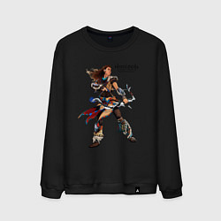 Свитшот хлопковый мужской Элой с луком Horizon, цвет: черный