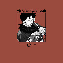 Свитшот хлопковый мужской Ван-Пис, Трафальгар Ло Trafalgar Law, цвет: кирпичный — фото 2