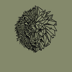 Свитшот хлопковый мужской Лев голограмма, цвет: авокадо — фото 2