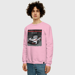 Свитшот хлопковый мужской Honda Motorsport Racing Team, цвет: светло-розовый — фото 2
