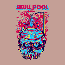 Свитшот хлопковый мужской Череп с бассейном, цвет: пыльно-розовый — фото 2