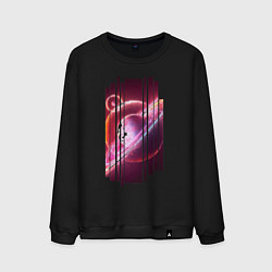 Свитшот хлопковый мужской Моя Вселенная Космическое настроение, цвет: черный