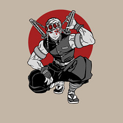 Свитшот хлопковый мужской Тенген Японский стиль, цвет: миндальный — фото 2