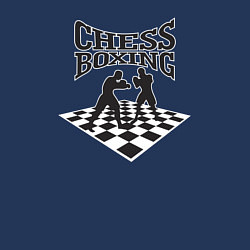 Свитшот хлопковый мужской Шахматы Бокс, цвет: тёмно-синий — фото 2