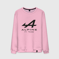 Свитшот хлопковый мужской Alpine F1 team Black Logo, цвет: светло-розовый