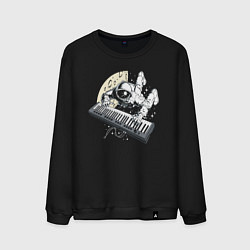 Свитшот хлопковый мужской Space music!, цвет: черный