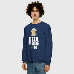 Свитшот хлопковый мужской BEER MODE ON, ПИВО, цвет: тёмно-синий — фото 2