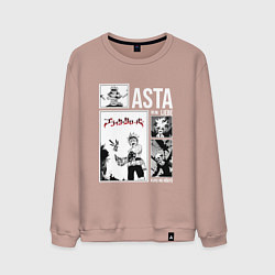 Свитшот хлопковый мужской Asta art, цвет: пыльно-розовый