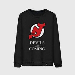 Свитшот хлопковый мужской New Jersey Devils are coming Нью Джерси Девилз, цвет: черный