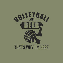 Свитшот хлопковый мужской Volleyball & Beer, цвет: авокадо — фото 2