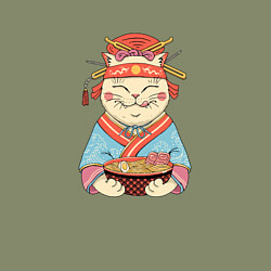 Свитшот хлопковый мужской Geisha Neko Ramen, цвет: авокадо — фото 2