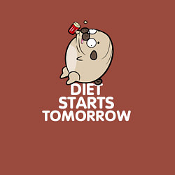Свитшот хлопковый мужской Pug Diet Starts Tomorrow, цвет: кирпичный — фото 2