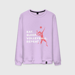 Свитшот хлопковый мужской Volleyball Days, цвет: лаванда