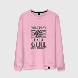 Свитшот хлопковый мужской Play - Like A Girl, цвет: светло-розовый