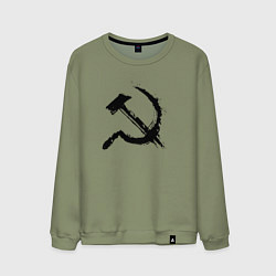 Свитшот хлопковый мужской Серп и молотсоветский, цвет: авокадо