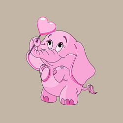 Свитшот хлопковый мужской Розовый слонёнок, цвет: миндальный — фото 2