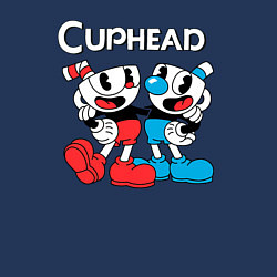 Свитшот хлопковый мужской Cuphead Чашечки, цвет: тёмно-синий — фото 2