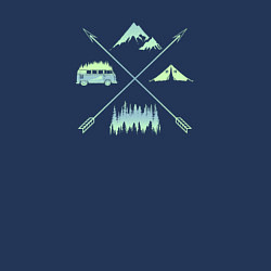 Свитшот хлопковый мужской Горные Походы, Вэны, Деревья, цвет: тёмно-синий — фото 2