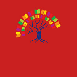 Свитшот хлопковый мужской Дерево знаний из книг, цвет: красный — фото 2