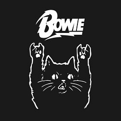 Свитшот хлопковый мужской Bowie Рок кот, цвет: черный — фото 2