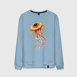 Свитшот хлопковый мужской Морская медуза, цвет: мягкое небо