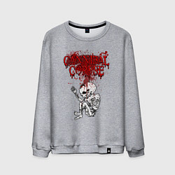 Свитшот хлопковый мужской Cannibal Corpse skeleton, цвет: меланж