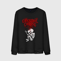 Свитшот хлопковый мужской Cannibal Corpse skeleton, цвет: черный