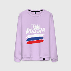 Свитшот хлопковый мужской Team - Russia, цвет: лаванда