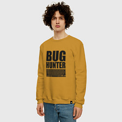 Свитшот хлопковый мужской Bug Хантер, цвет: горчичный — фото 2