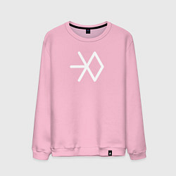 Свитшот хлопковый мужской Логотип exo, цвет: светло-розовый