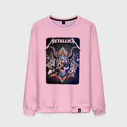 Свитшот хлопковый мужской Metallica Playbill Art skull, цвет: светло-розовый