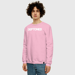 Свитшот хлопковый мужской Deftones hard rock, цвет: светло-розовый — фото 2