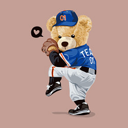 Свитшот хлопковый мужской МИШКА БЕЙСБОЛИСТ, цвет: пыльно-розовый — фото 2