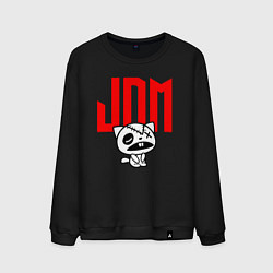 Свитшот хлопковый мужской JDM Kitten-Zombie Japan, цвет: черный