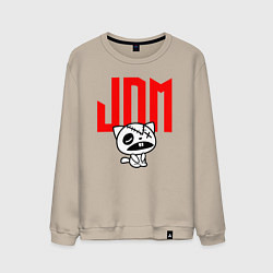 Свитшот хлопковый мужской JDM Kitten-Zombie Japan, цвет: миндальный