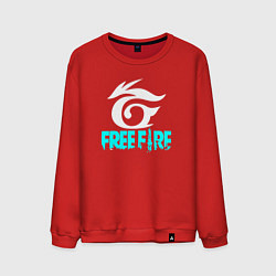 Свитшот хлопковый мужской Free Fire - неон, цвет: красный