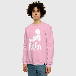 Свитшот хлопковый мужской Korn КоРн, цвет: светло-розовый — фото 2