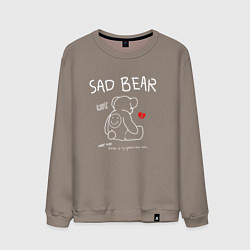 Свитшот хлопковый мужской SAD BEAR - ГРУСТНЫЙ МИШКА, цвет: утренний латте