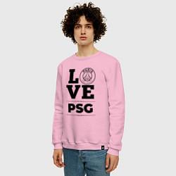Свитшот хлопковый мужской PSG Love Классика, цвет: светло-розовый — фото 2