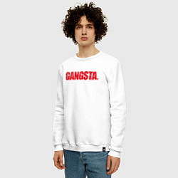 Свитшот хлопковый мужской Gangsta, цвет: белый — фото 2