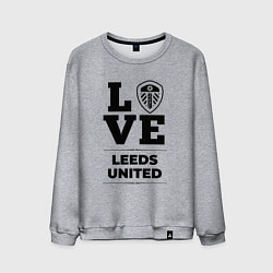 Свитшот хлопковый мужской Leeds United Love Классика, цвет: меланж