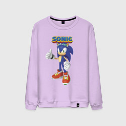 Свитшот хлопковый мужской Sonic Hedgehog Video game!, цвет: лаванда