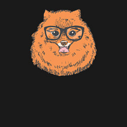 Свитшот хлопковый мужской Померанский шпиц хипстер, цвет: черный — фото 2