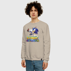 Свитшот хлопковый мужской Sonic Colours Hedgehog Video game, цвет: миндальный — фото 2