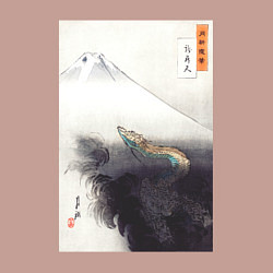 Свитшот хлопковый мужской Ryu Shoten Гора Фудзи и дракон, цвет: пыльно-розовый — фото 2