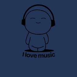 Свитшот хлопковый мужской Я Люблю Музыку I love Music, цвет: тёмно-синий — фото 2