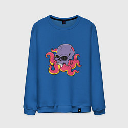 Свитшот хлопковый мужской Skull Octopus, цвет: синий