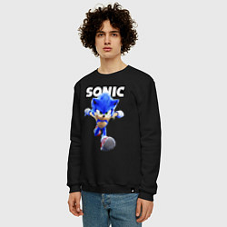 Свитшот хлопковый мужской Sonic the Hedgehog 2, цвет: черный — фото 2